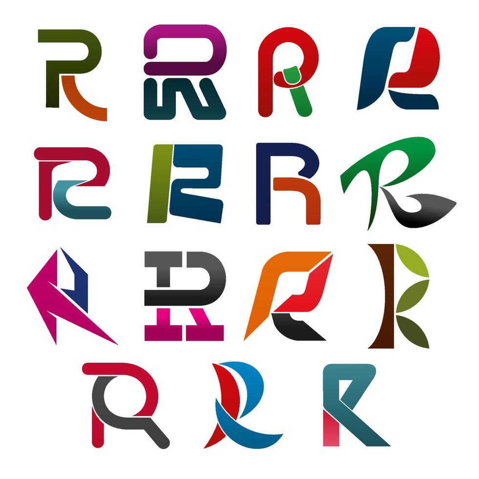 r-Briefsymbol für Corporate-Identity-Schriftdesign vektor