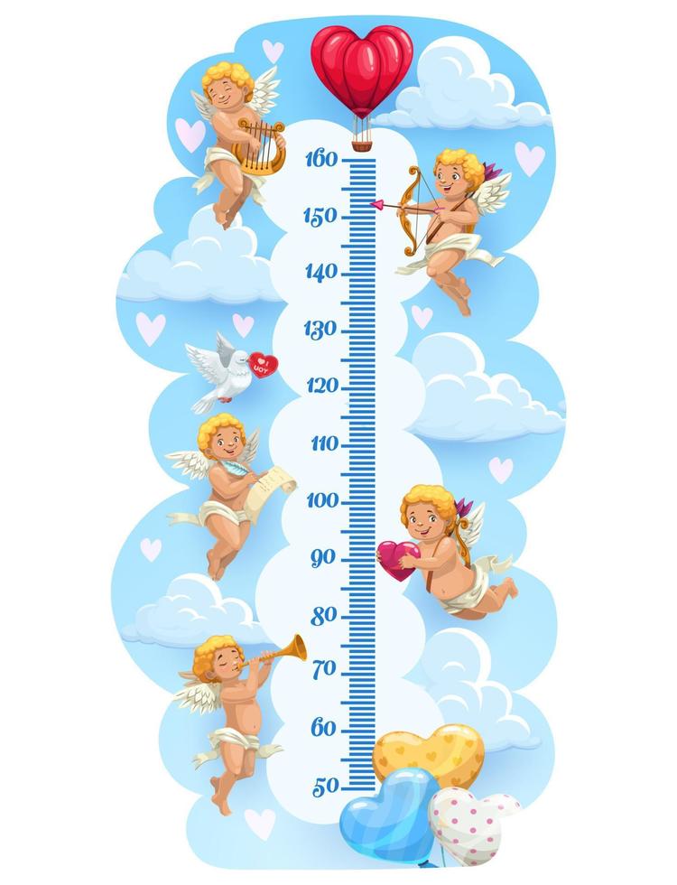 ängel cupids barn höjd Diagram, mätning meter vektor