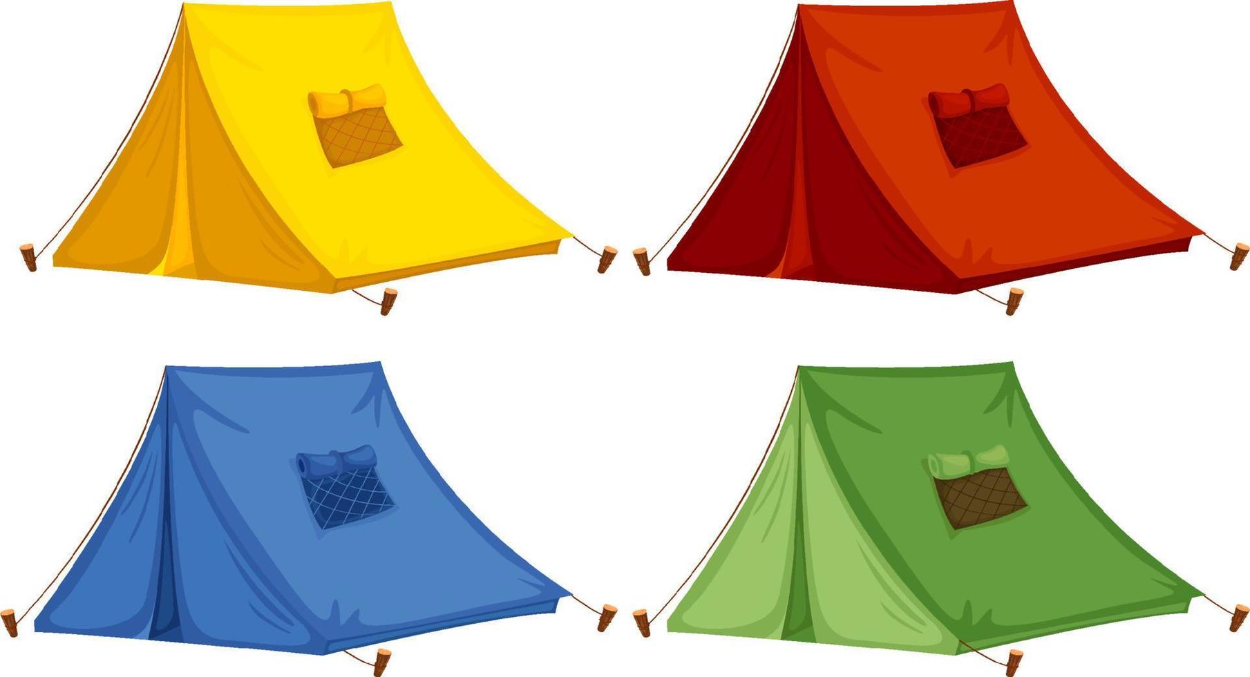 camping tält i annorlunda Färg uppsättning vektor