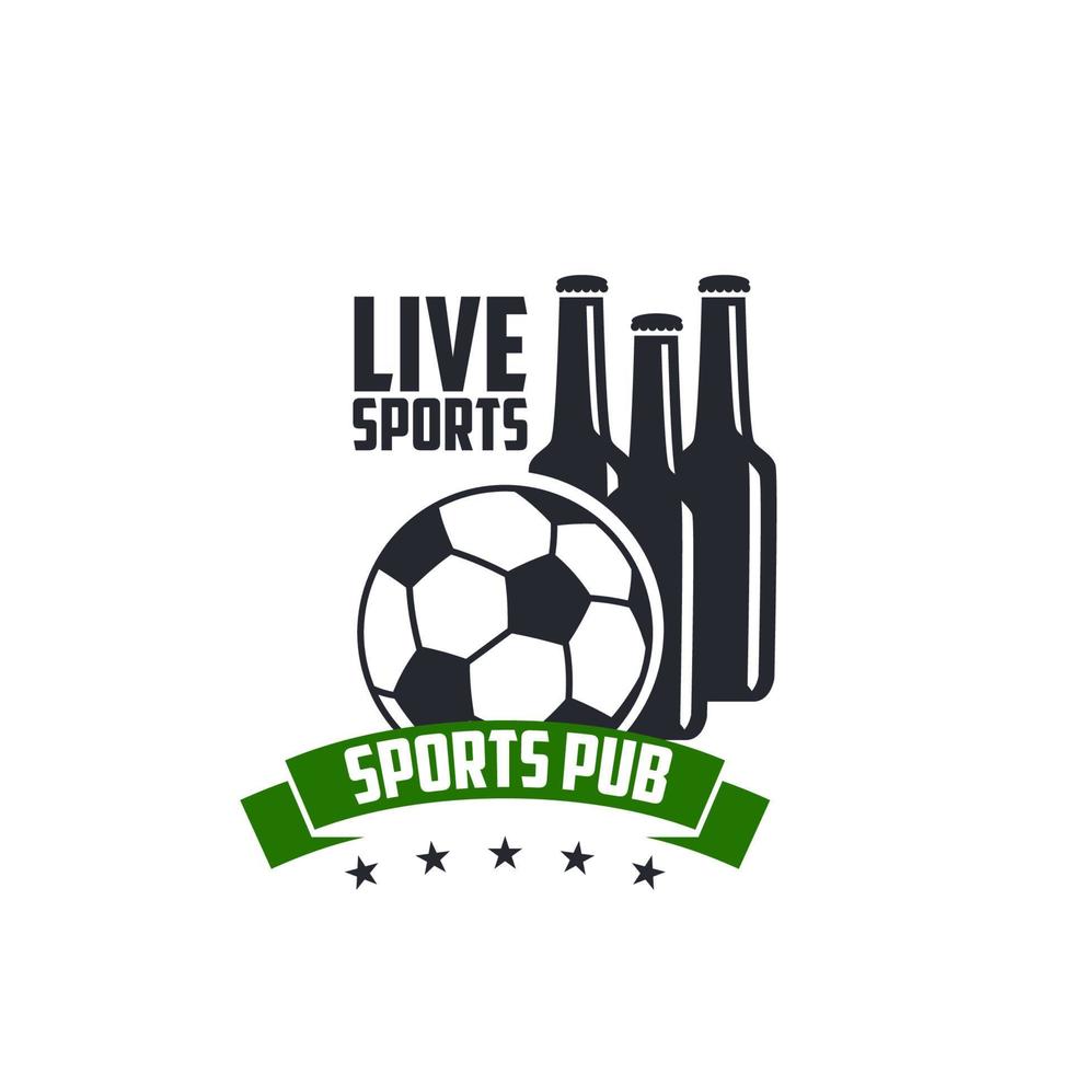 Live-Fußball-Sport-Bier-Pub-Vektorsymbol vektor