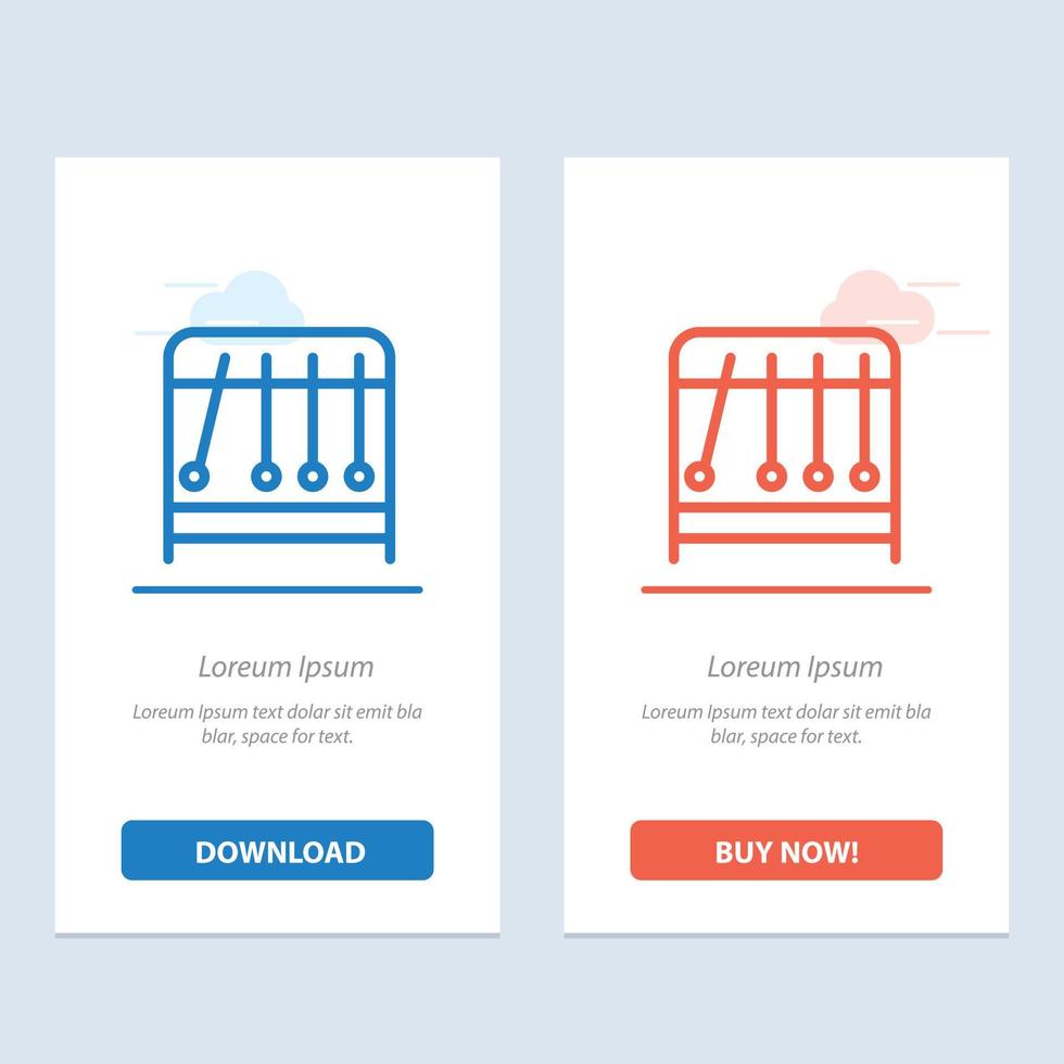 fysik pendel vetenskap blå och röd ladda ner och köpa nu webb widget kort mall vektor