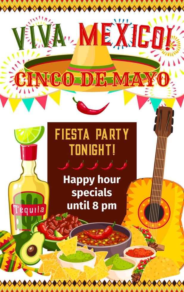 mexikansk cinco de mayo vektor fiesta inbjudan