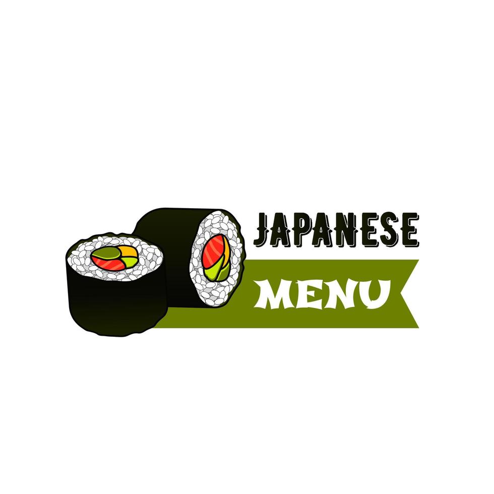 vektor ikon för japansk sushi restaurang meny