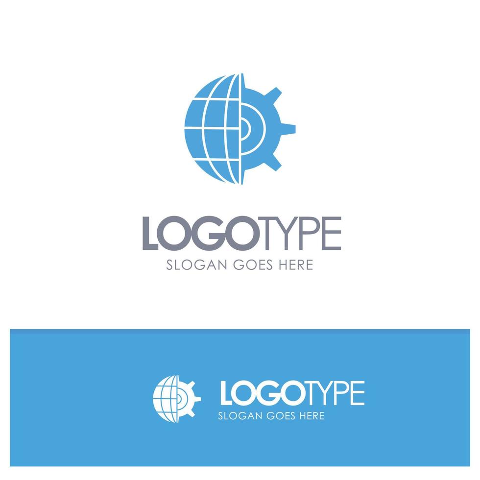 redskap klot miljö företag blå fast logotyp med plats för Tagline vektor