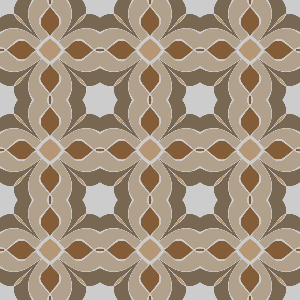 braunes geometrisches nahtloses Muster mit Stammesform. muster im ikat-, azteken-, marokkanischen, thailändischen, luxuriösen arabischen stil. Ideal für Stoffkleidung, Keramik, Tapeten. Vektorzeichnungsmuster vektor