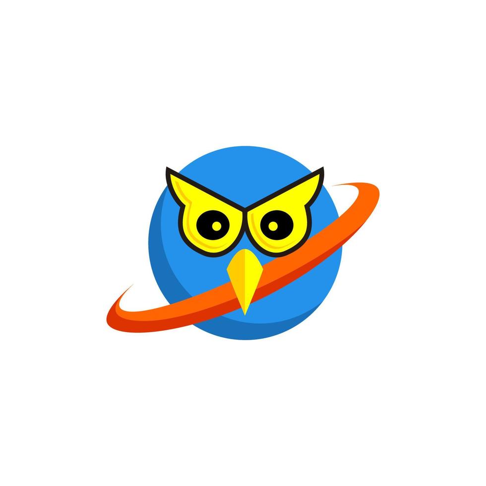 Uggla fågel logotyp. fågel huvud ikon. utbildning symbol. Uggla vektor illustration.