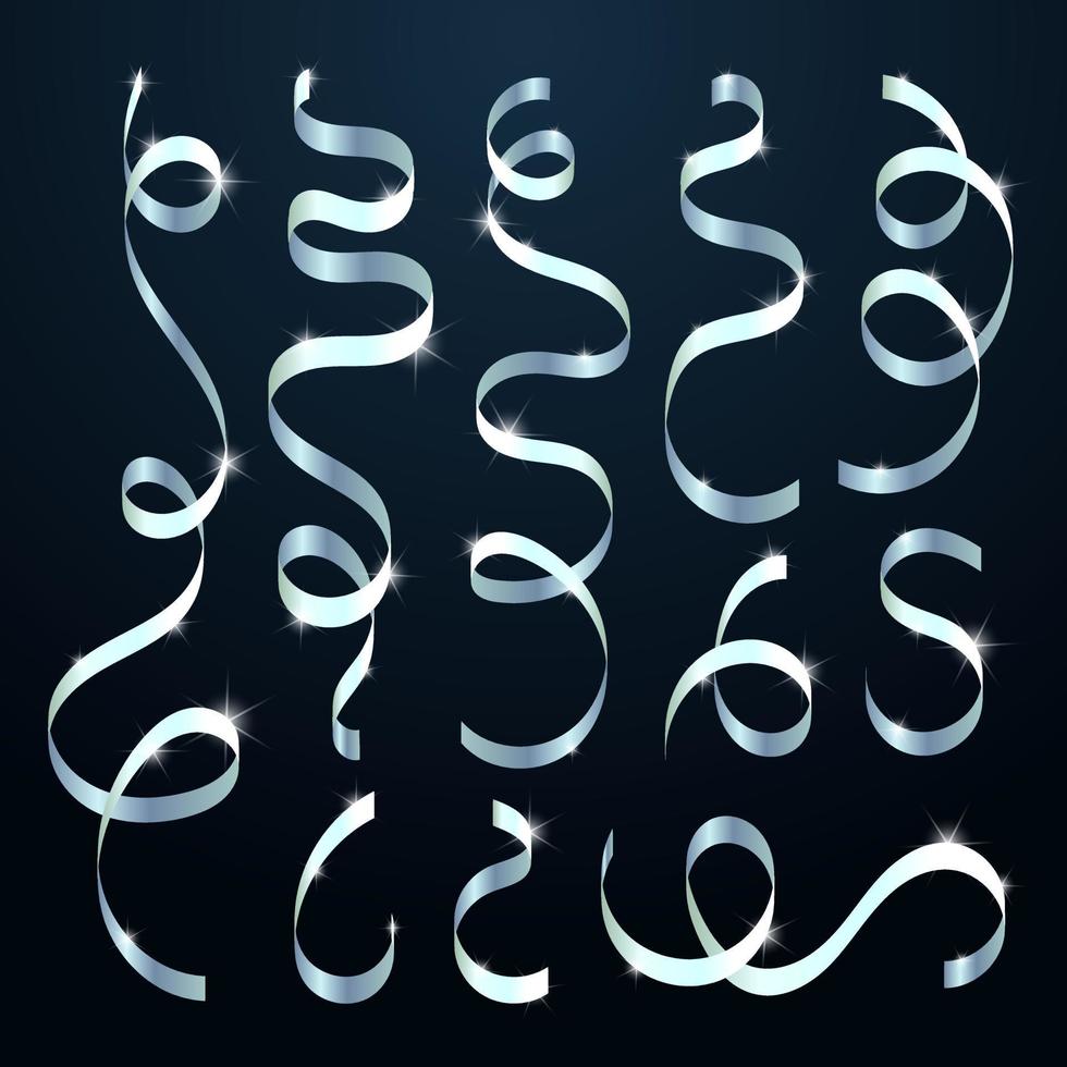silver- serpentin. serpentin glitter och lyser. vektor illustration. del 2.