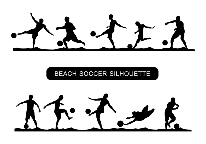 Strand Fußball Silhouette Vektor