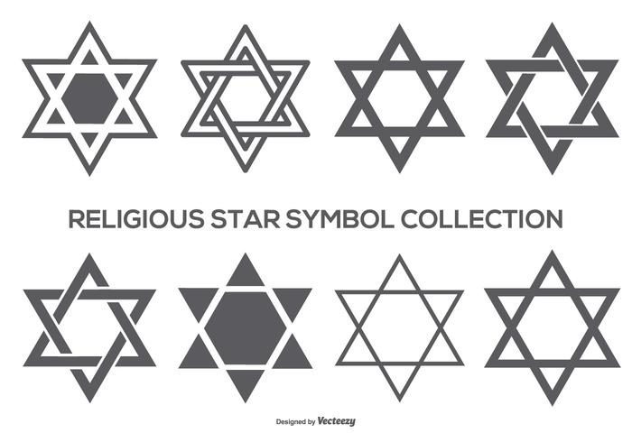 Religiöst stjärna symbol samling vektor