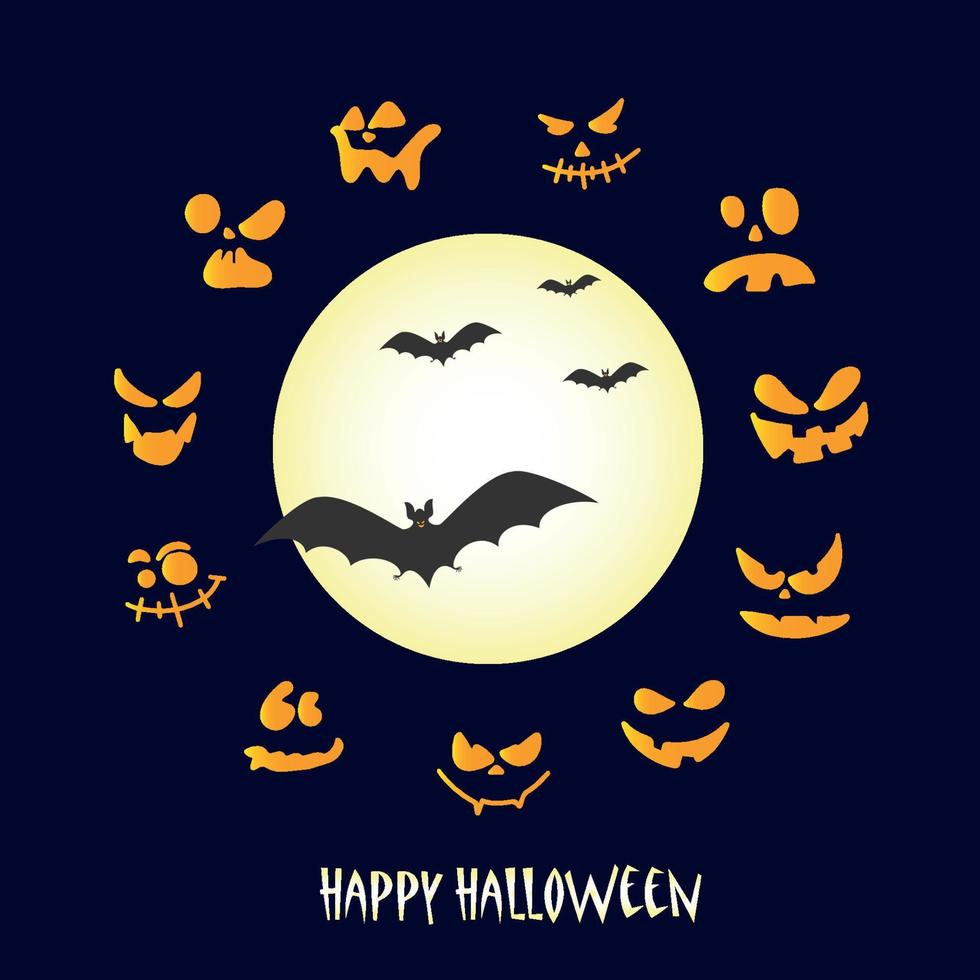 Banner mit fröhlichen Halloween-Kürbissen. Vektor-Illustration. vektor
