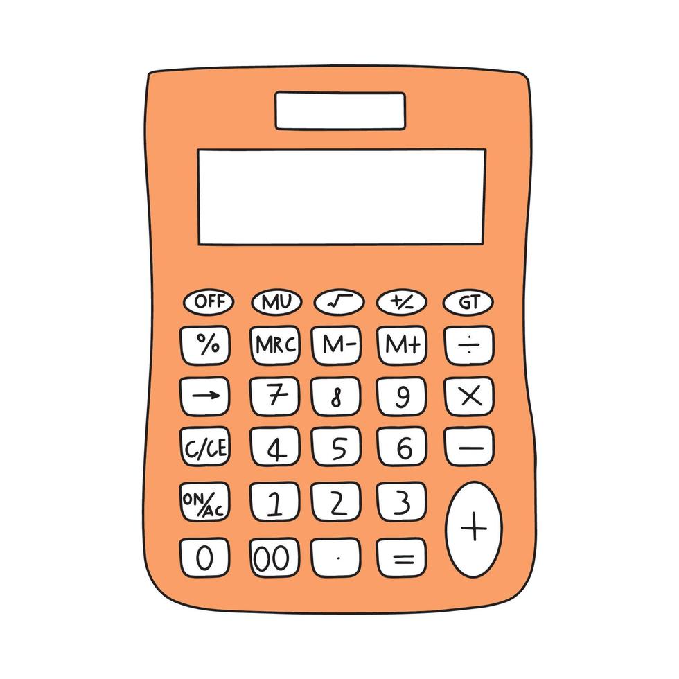 Taschenrechner, Mathe-Symbol. bildungsillustrationselement. zeichen und symbole können für web, logo, mobile app, ui, ux verwendet werden vektor