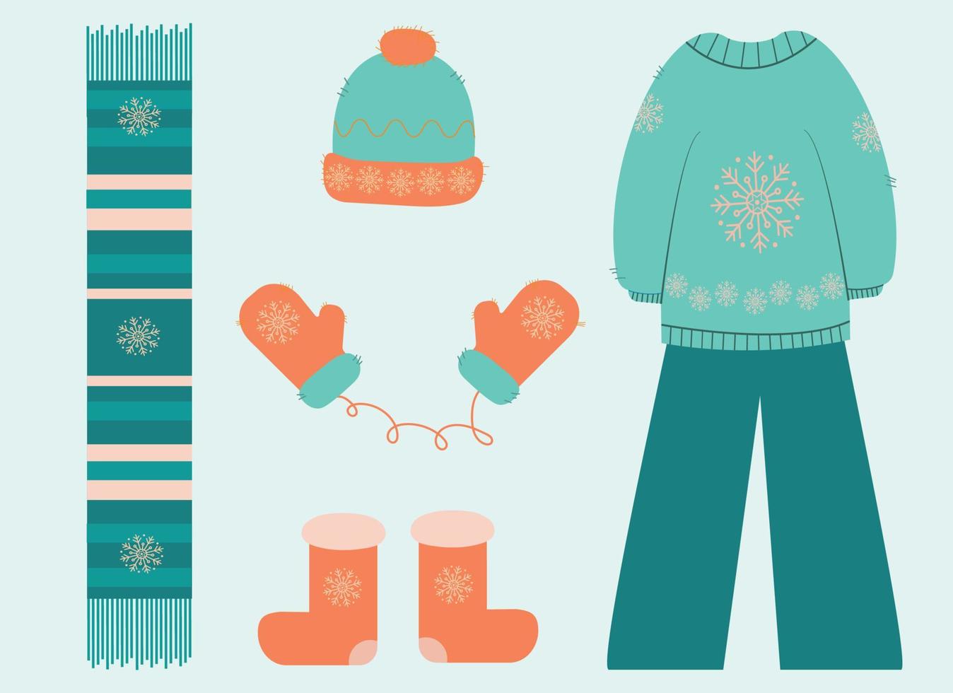 warmer Pullover und Accessoires. Vektor-Illustration. vektor