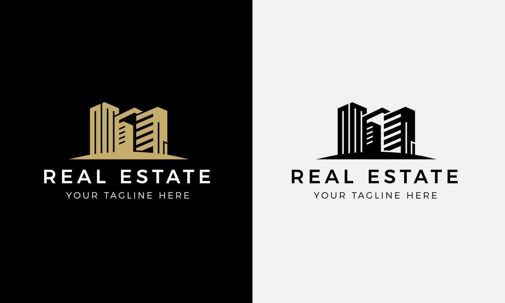 Luxus-Immobilien-Vektor-Logo-Design, Bau-Logo, Vektor-Immobilien-Symbol, Haus-Logo-Design-Vorlage vektor