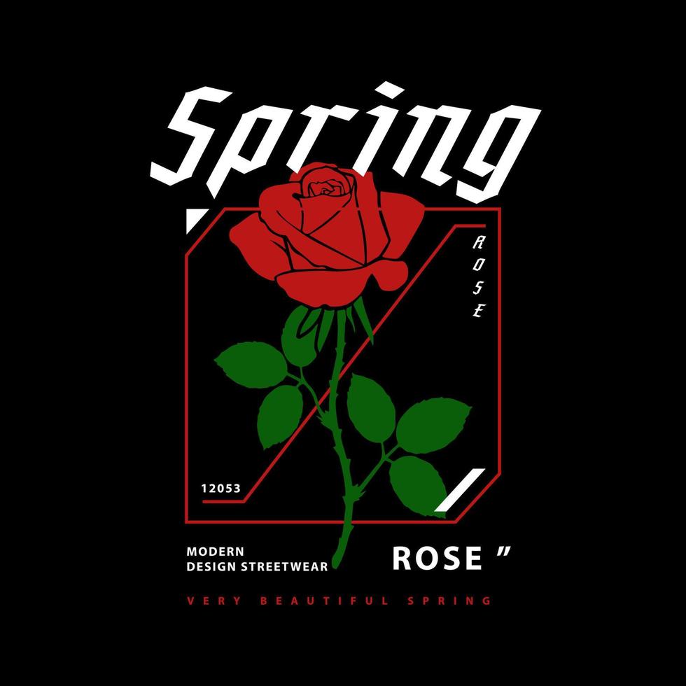 die Rosenfrühlingskunst für Streetwear-Designgrafik vektor