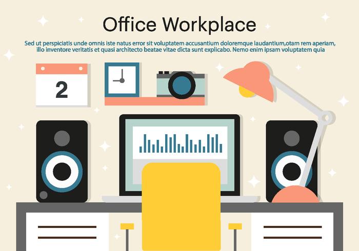 Free Office Workplace Vektor Hintergrund