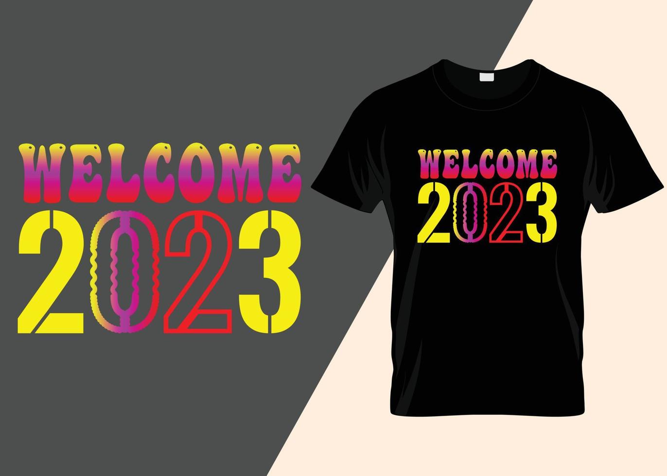 frohes neues jahr 2023 typografie t-shirt design vektor