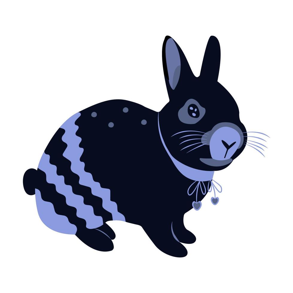 söt svart vatten kanin, de symbol av 2023 vektor