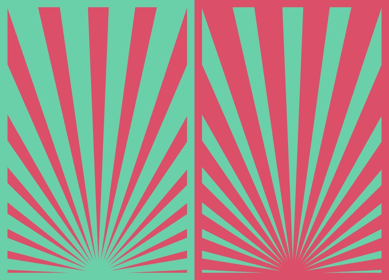 Vintage rot-grüne Urlaubsstreifen-Poster-Set, editierbare Vektorvorlage für Printdesign, digitale und soziale Medien. vektor