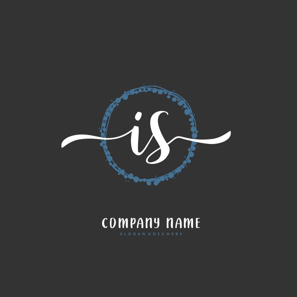 ist anfängliche Handschrift und Signatur-Logo-Design mit Kreis. schönes design handgeschriebenes logo für mode, team, hochzeit, luxuslogo. vektor