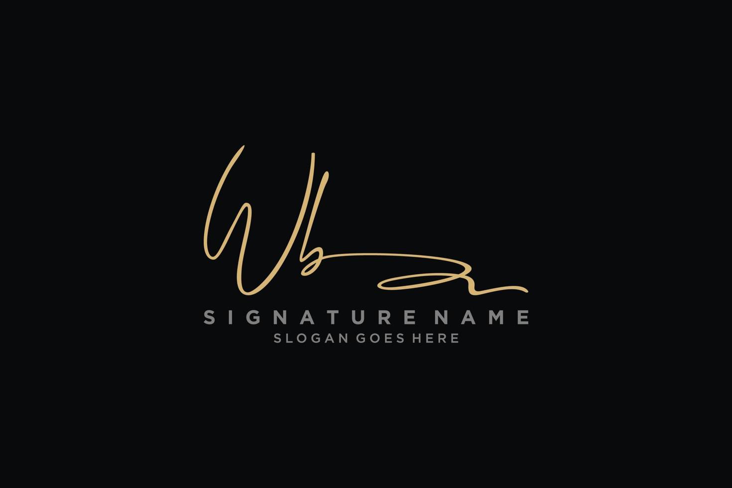 första wb brev signatur logotyp mall elegant design logotyp tecken symbol mall vektor ikon