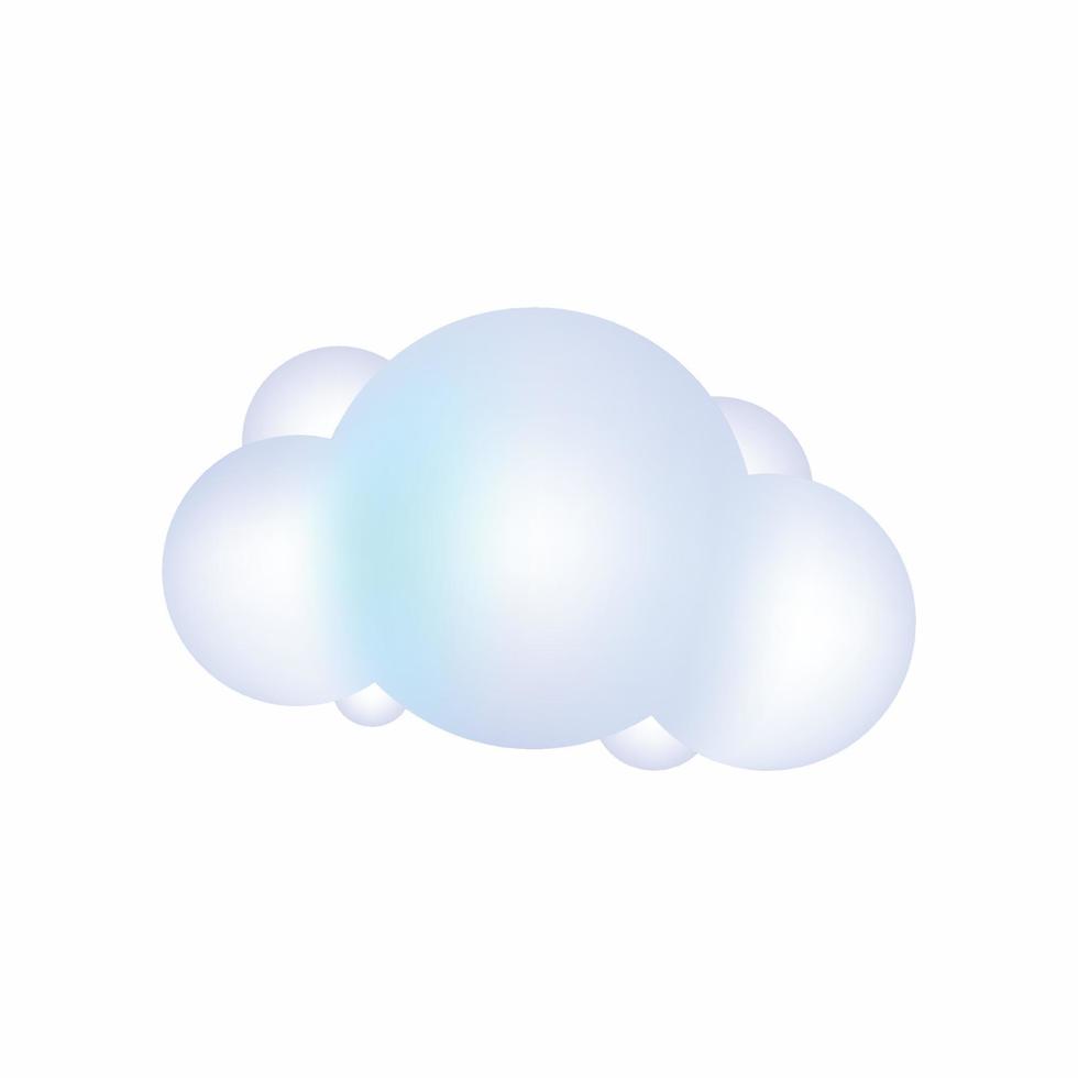 3D-Render Cloud einfaches Design ClipArt vektor