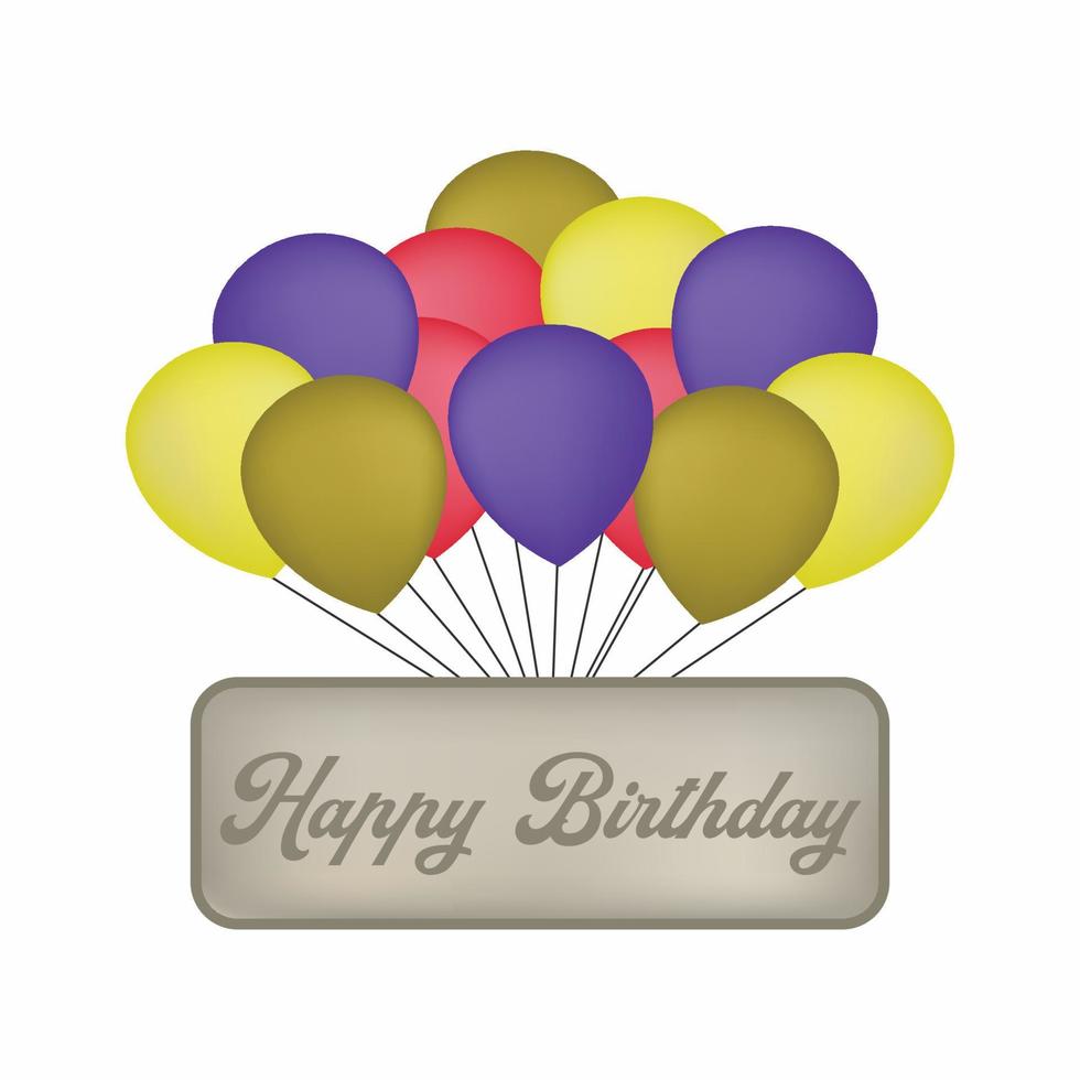 födelsedag lyckönskningar med ballong dekorationer vektor