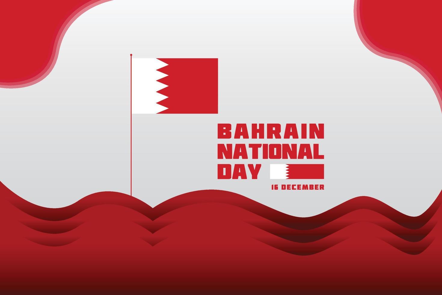 16 december, bahrain nationell oberoende dag. flagga av bahrain. vektor illustration.