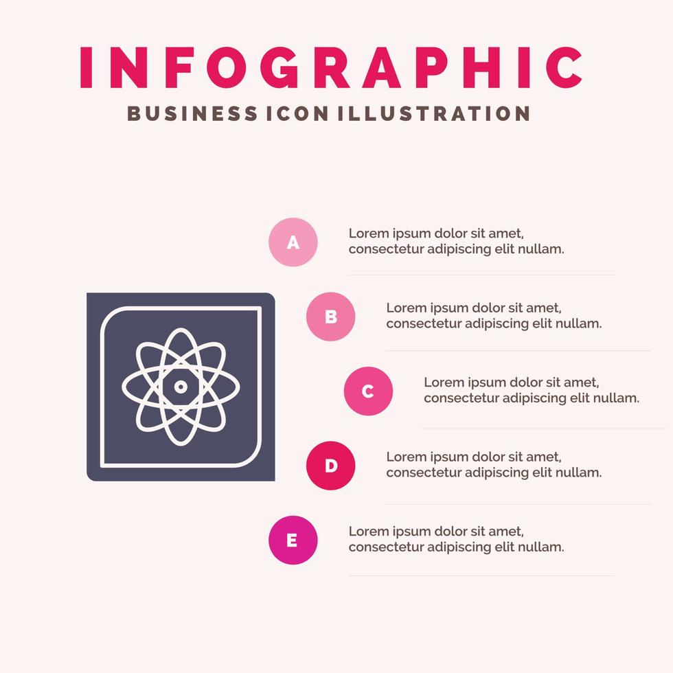 beräkning dator datoranvändning data framtida fast ikon infographics 5 steg presentation bakgrund vektor