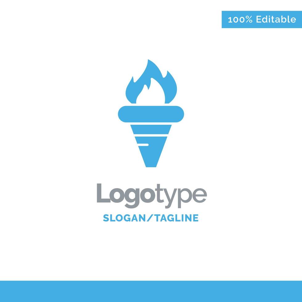 flammenspiele griechenland halten olympisch blaue solide logo-vorlage platz für tagline vektor