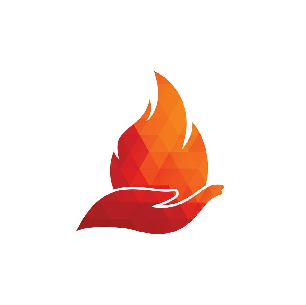 Brandschutz-Vektor-Logo-Design-Konzept. Hand- und Feuer-Icon-Logo-Design. vektor