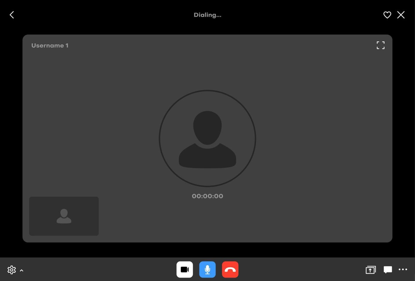 Videoanruf-Schnittstelle, Remote-Meeting-App-Bildschirm vektor