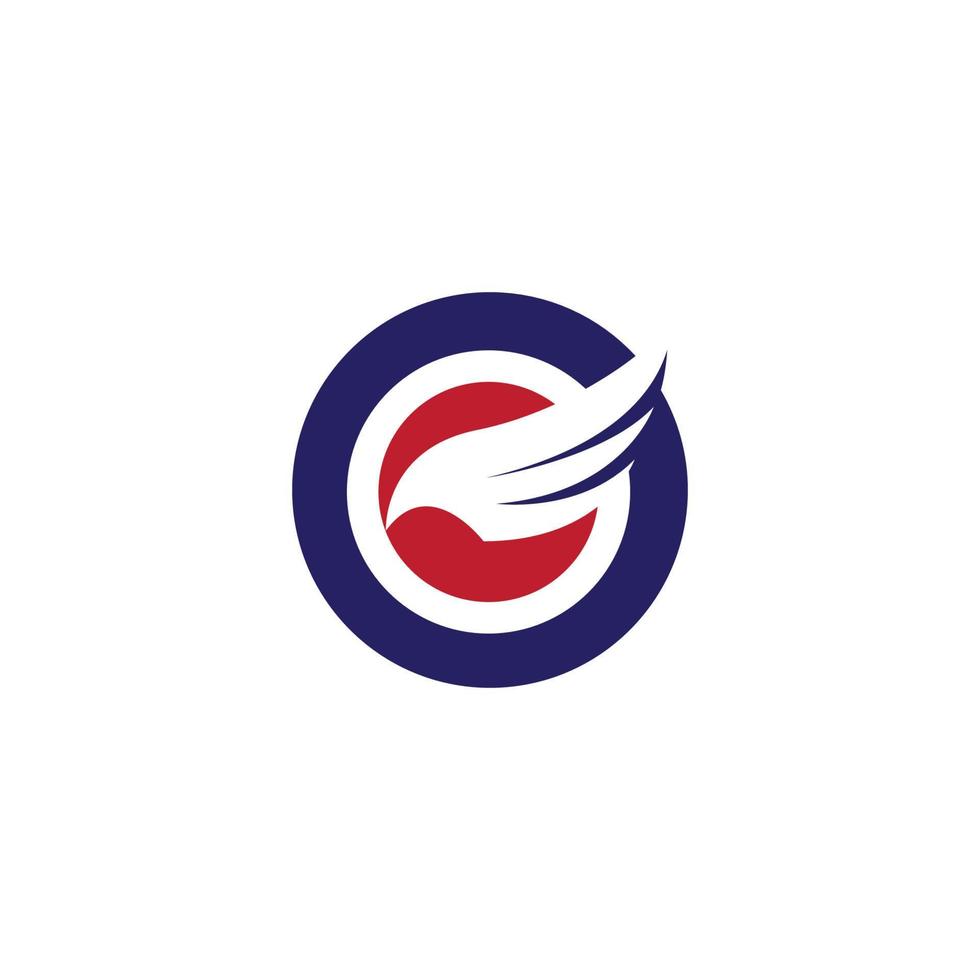 Flügelfalken-Logo-Vorlagenvektor vektor