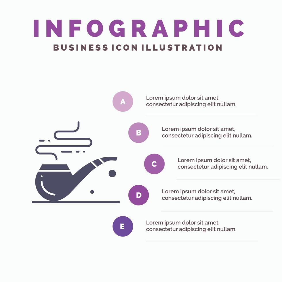 rör rök st patrick rör fast ikon infographics 5 steg presentation bakgrund vektor