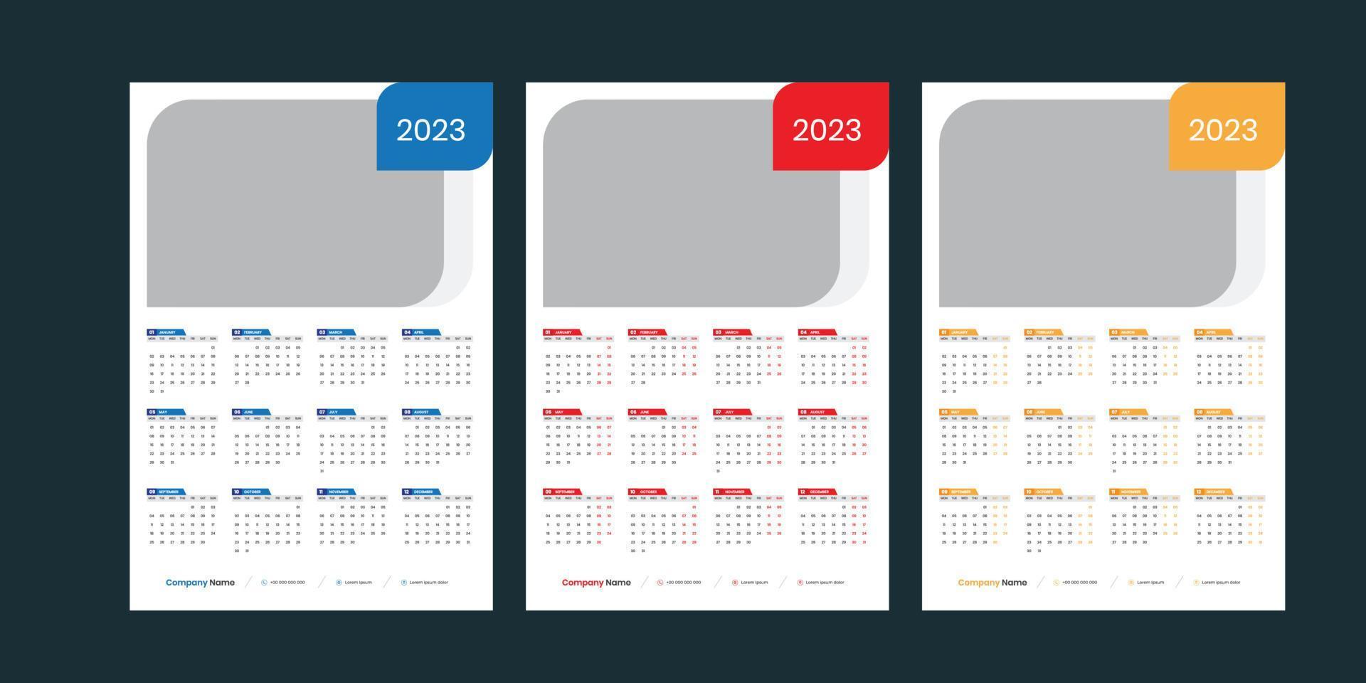 väggkalender 2023 vektor