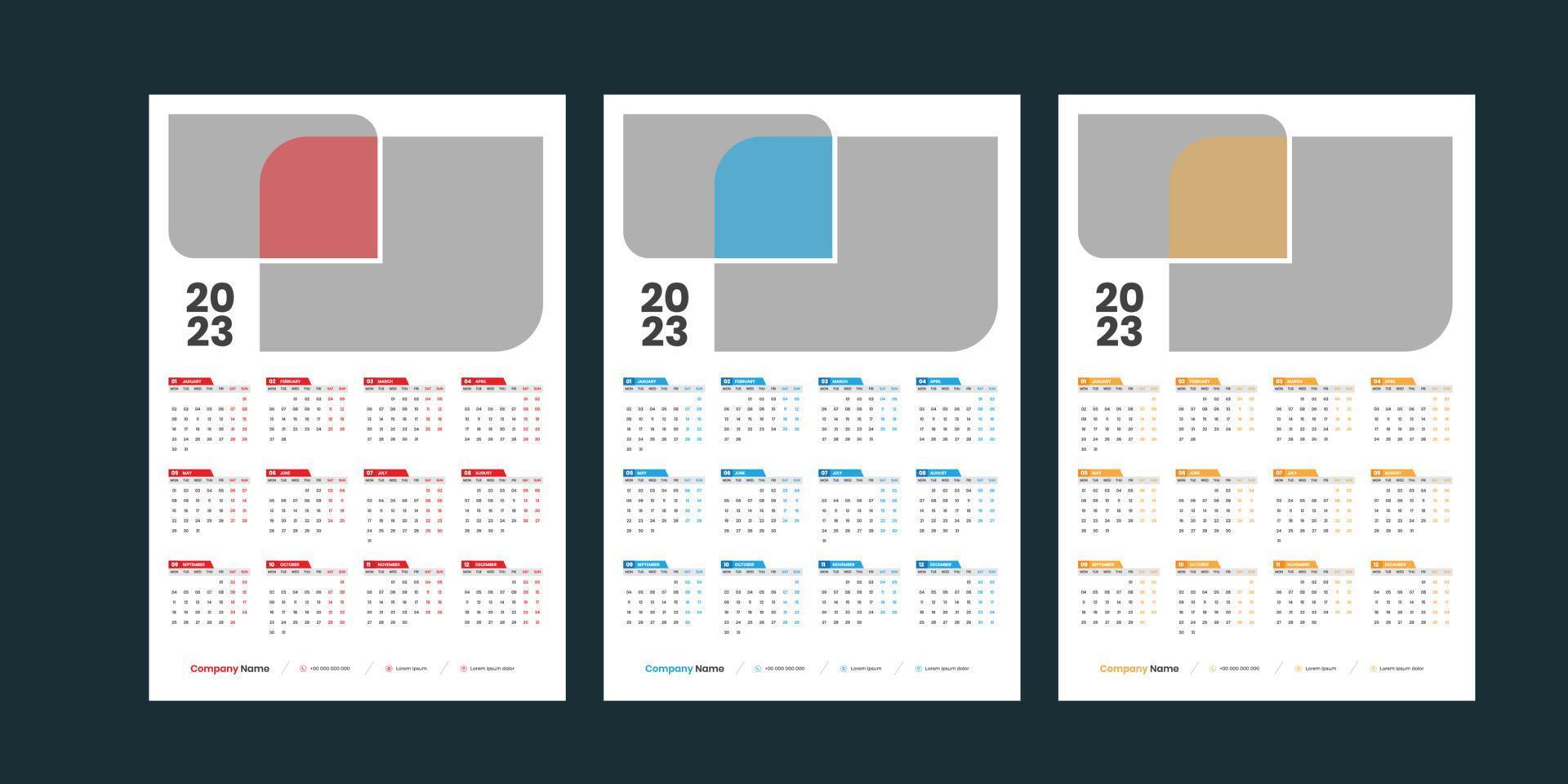 väggkalender 2023 vektor