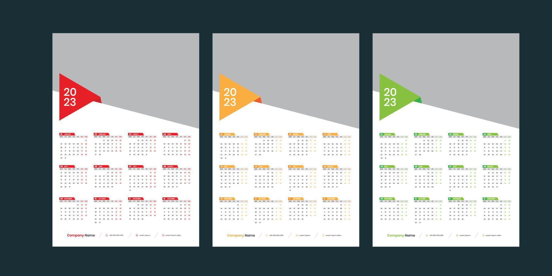 väggkalender 2023 vektor