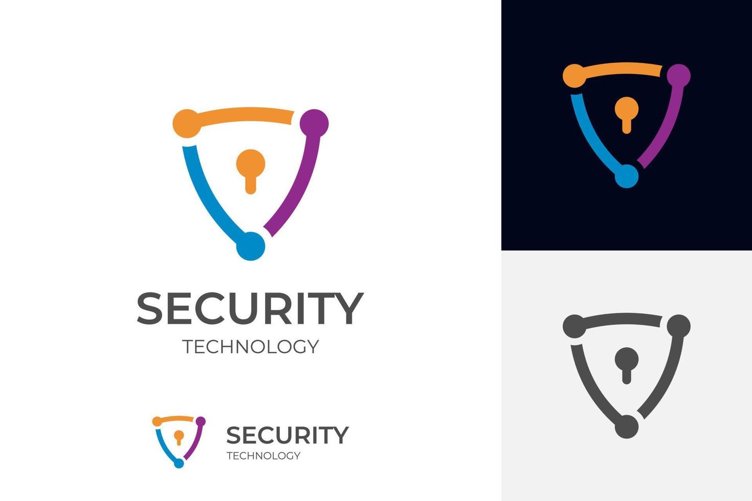 Cyber-Abwehrschild-Logo für Internet-Datensicherheitsschloss-Logo-Icon-Design vektor