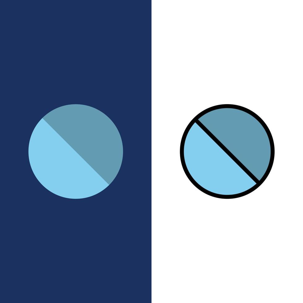 Abbrechen verboten keine verbotenen Symbole flach und Linie gefüllt Symbolsatz Vektor blauer Hintergrund
