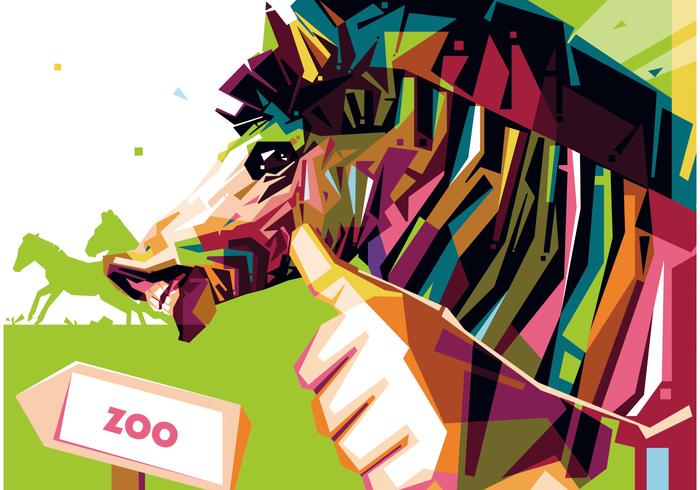 Zoo zebra porträtt vektor