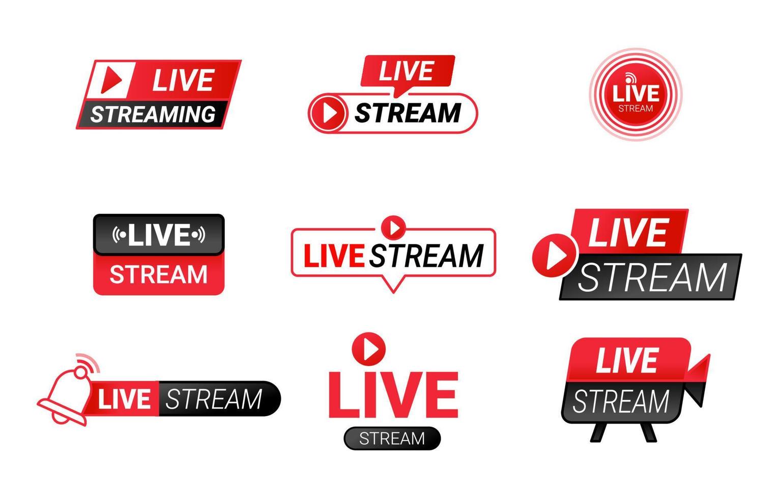 YouTube-Symbol für Live-Stream vektor