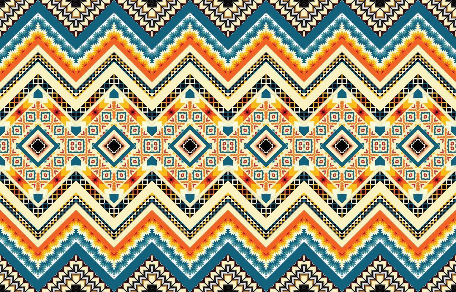 geometrisches ethnisches muster nahtlos bunt orientalisch. nahtloses Muster. design für stoff, vorhang, hintergrund, teppich, tapete, kleidung, verpackung, batik, stoff, linoleum, vektorillustration. vektor