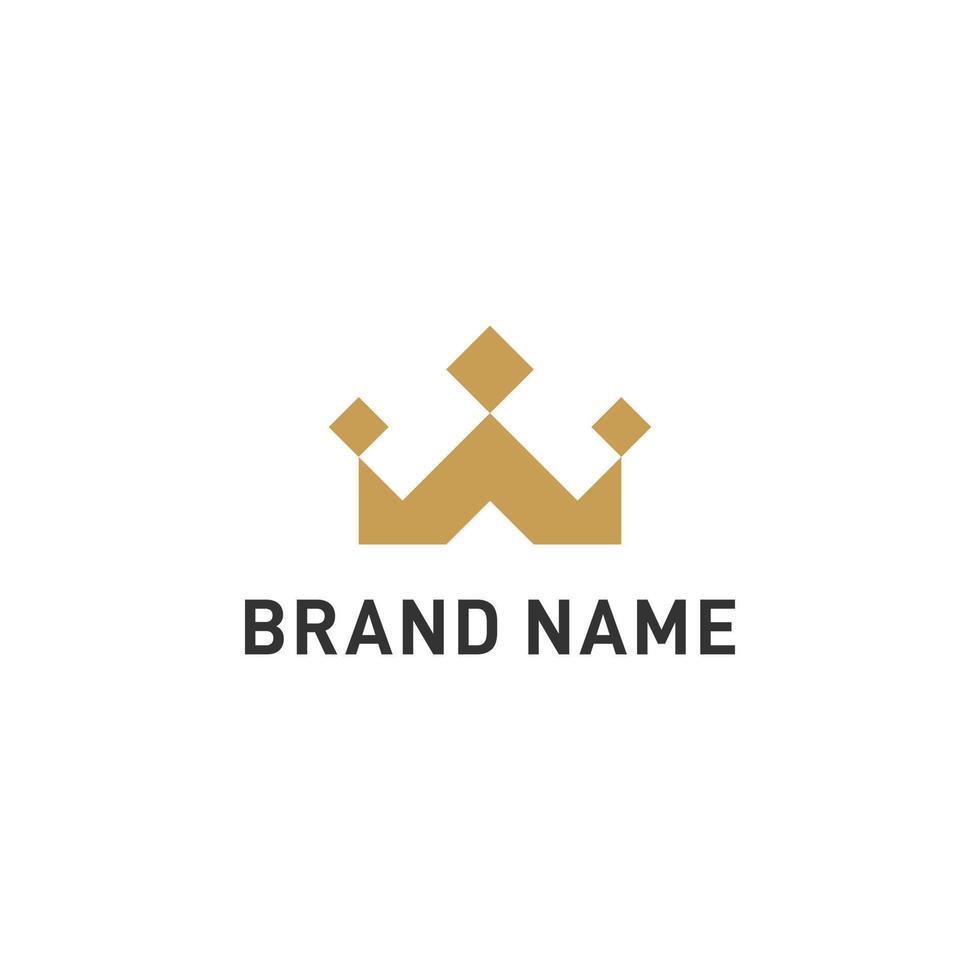 krona med brev w logotyp design vektor