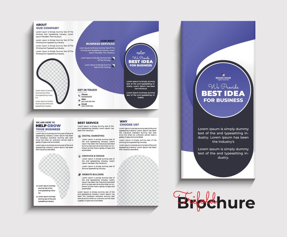 Corporate Business Trifold Broschüre Vorlage, kreatives und professionelles Design vektor