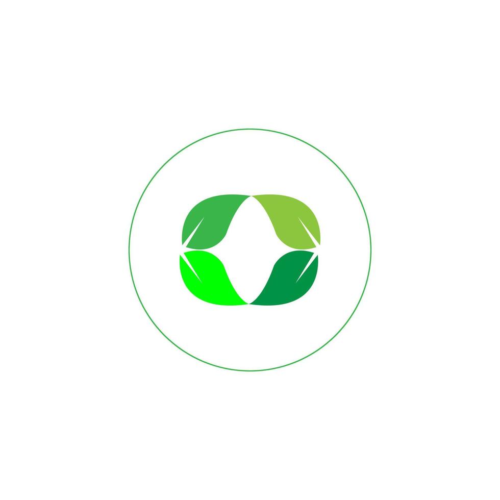 grön blad ikon bild illustration vektor design naturlig