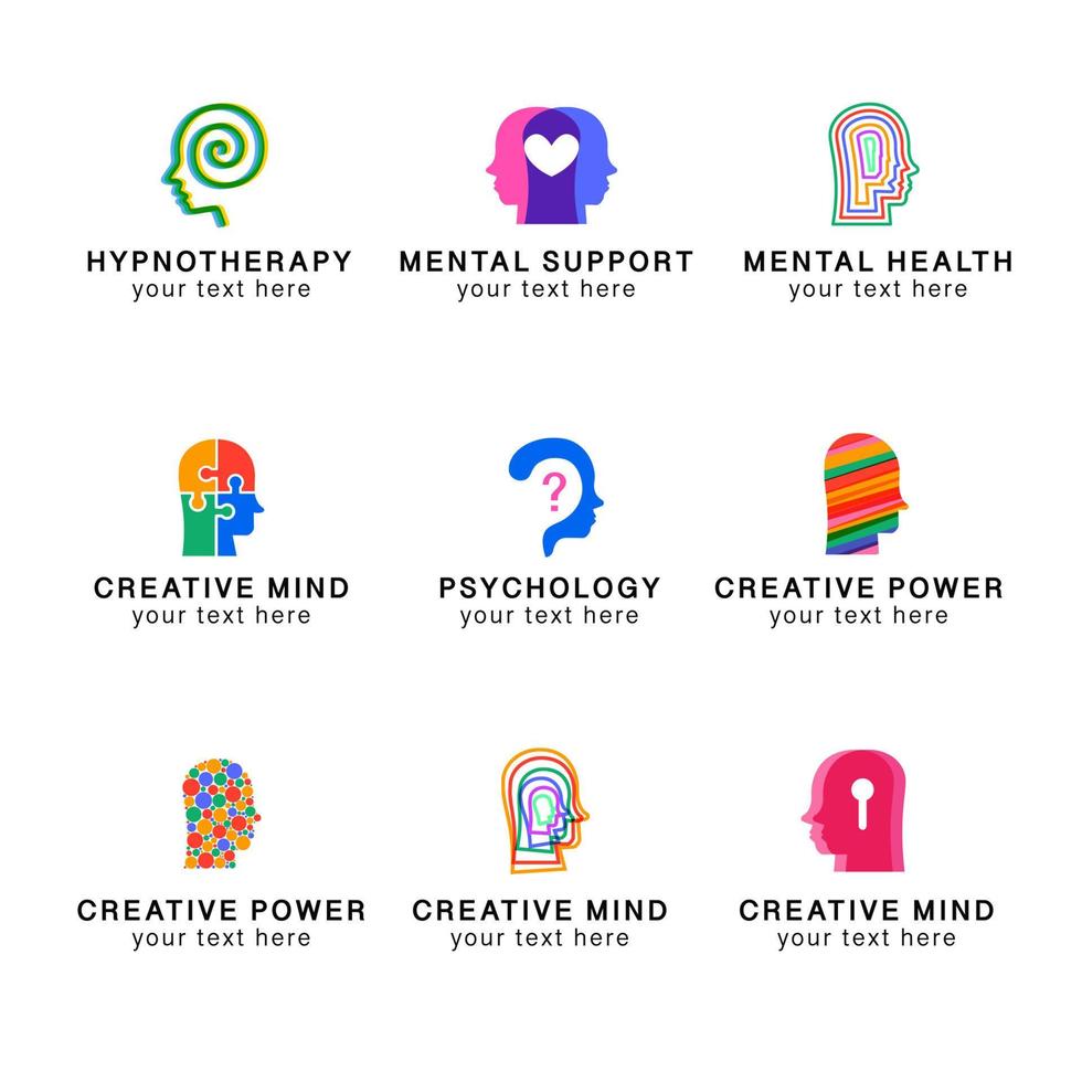 Logo für psychische Gesundheit isoliert auf weißem Hintergrund vektor
