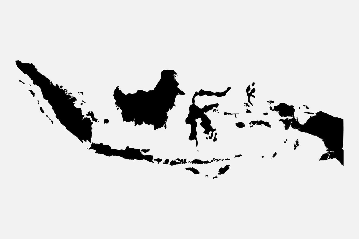 Vektor-Illustration der schwarzen Karte von Indonesien auf weißem Hintergrund vektor