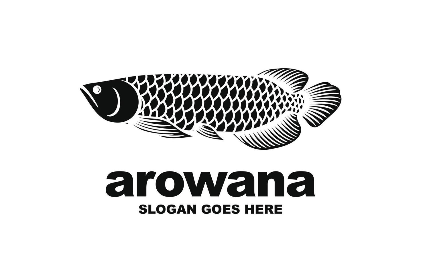 arowanaen fisk logotyp design vektor