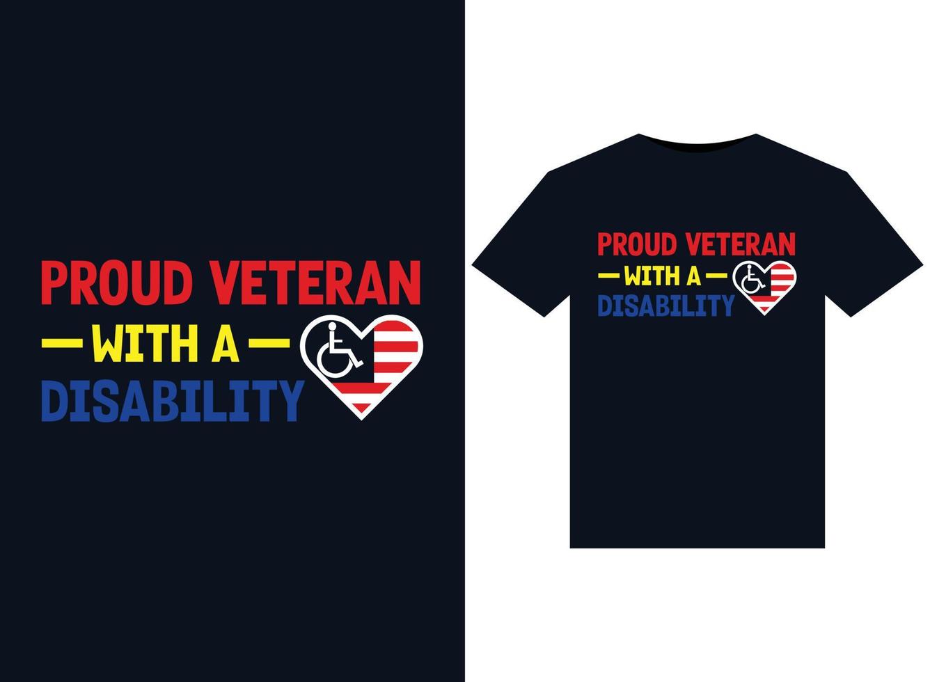 stolt veteran- med en handikapp illustrationer för tryckfärdig t-tröjor design vektor