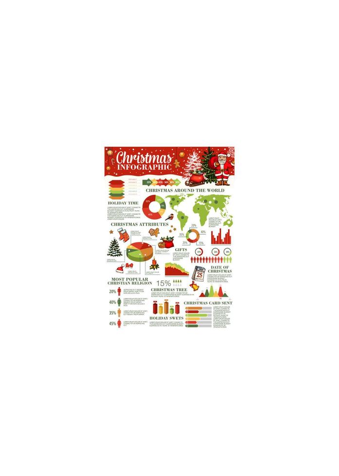 Weihnachtsferien auf der ganzen Welt Infografik-Design vektor