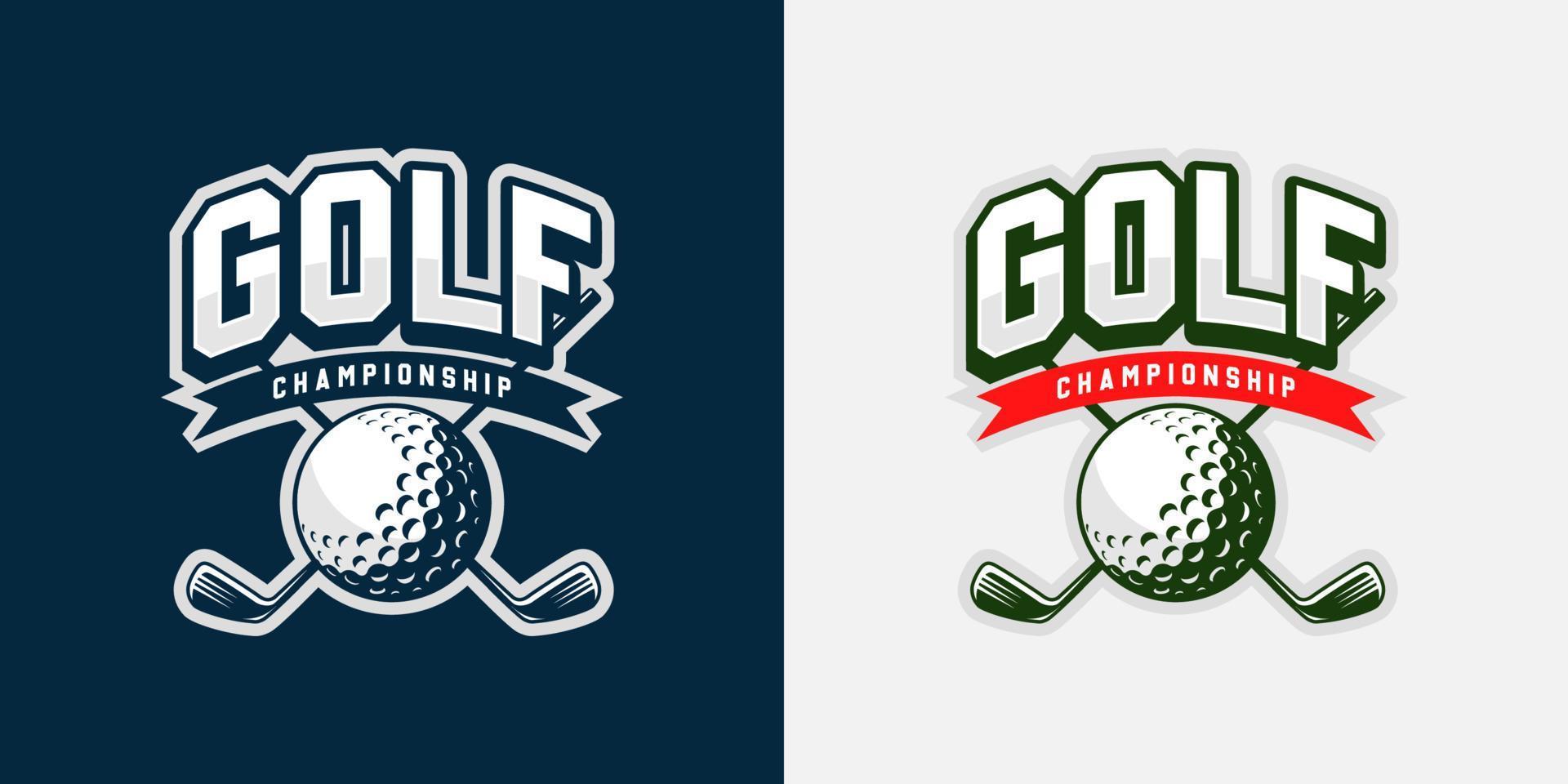 Golf-Logo-Vorlage. modernes Logo und Symbol des Sports. vintage und modernes konzept. fit für bekleidung, marke, logo, symbol, banner, abzeichen, emblem. hochdetailliertes Logo. Vektor eps 10